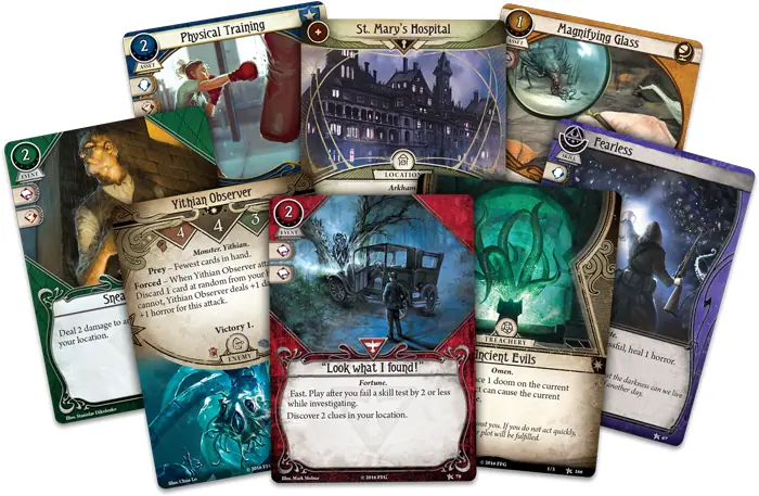 Cartas de jugador y de escenario