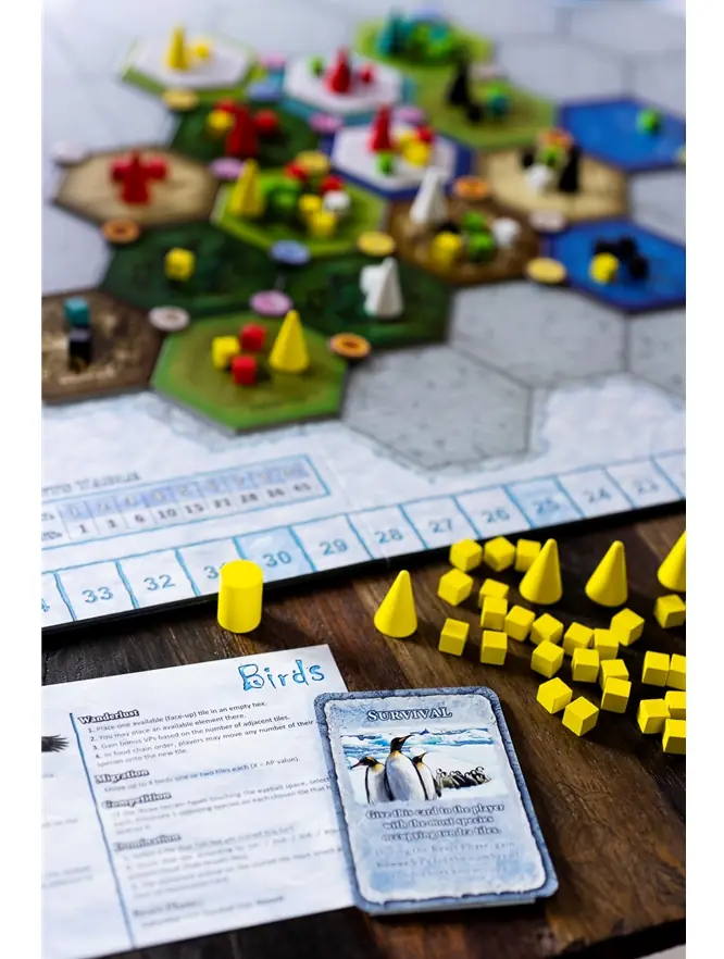 El expositor de las aves y sus piezas