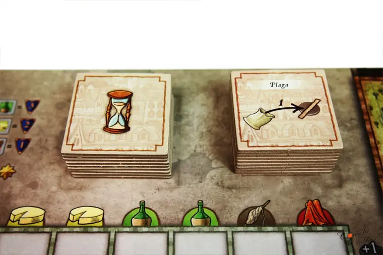 Las losetas de reloj de arena, con el evento Plaga