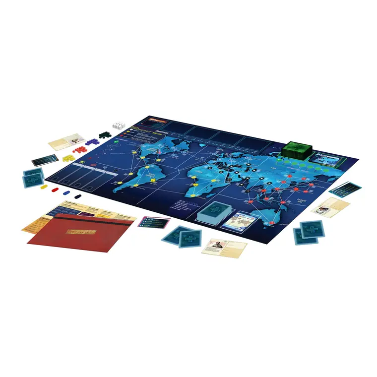 La partida montada sobre el mapa del mundo