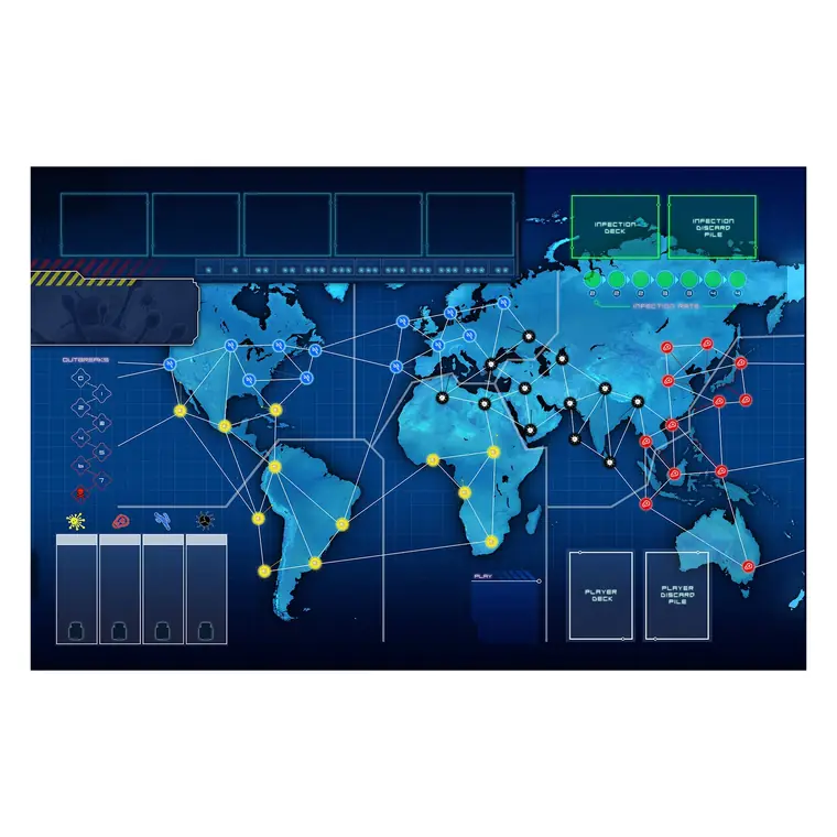 El tablero con el mapa del mundo