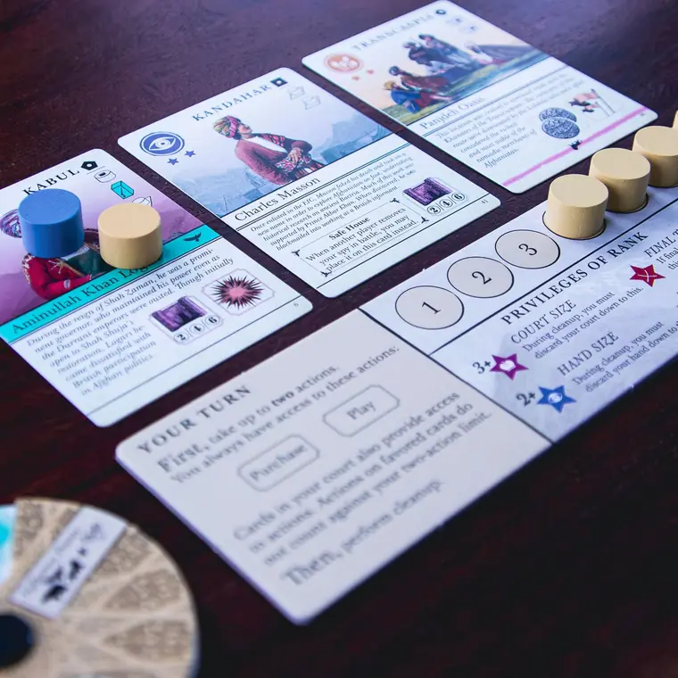 Un tablero de jugador con su corte de cartas