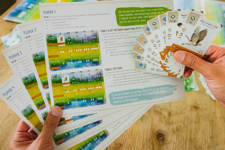 Las cartas de ave y la guía de inicio rápido